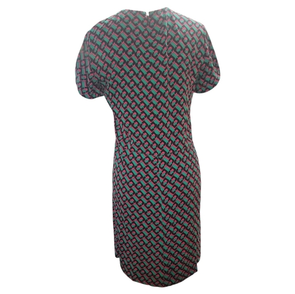 Diane Von Furstenburg carlotta  Geometric Patterned Dress  - Pink black Green s - Picture 4 of 4
